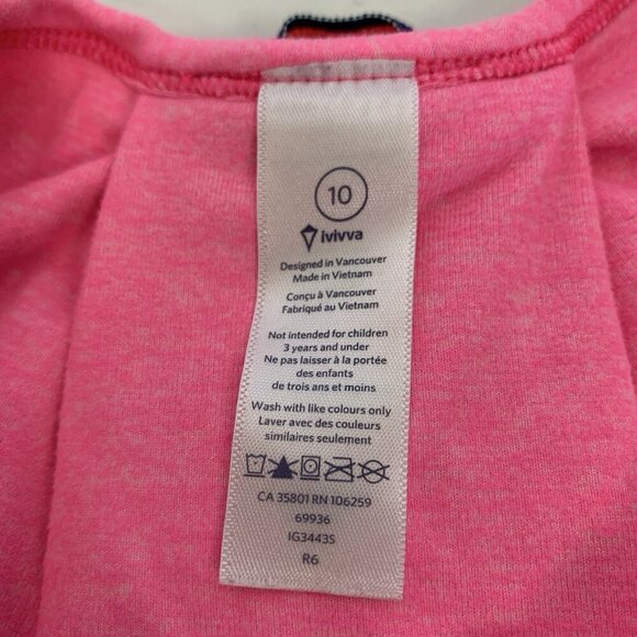 Ivivva Girls Top 10 Pink Long Sleeve Tee Sporty Stretchy Athleisure Basic - Picture 3 of 4